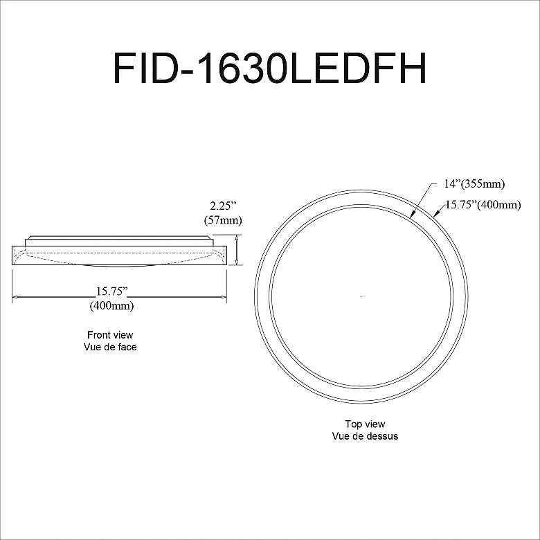 Image 3 Dainolite Frida 15 3/4" Wide Aged Brass LED Ceiling Light more views
