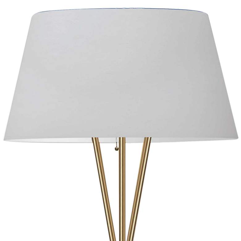Image 3 Dainolite Gabriela 61 1/2 inch White and Brass Modern Tripod Floor Lamp more views