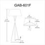 Dainolite Gabriela 61 1/2" White and Brass Modern Tripod Floor Lamp