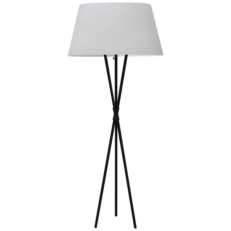 Image 2 Dainolite Gabriela 61 1/2 inch White and Matte Black Tripod Floor Lamp