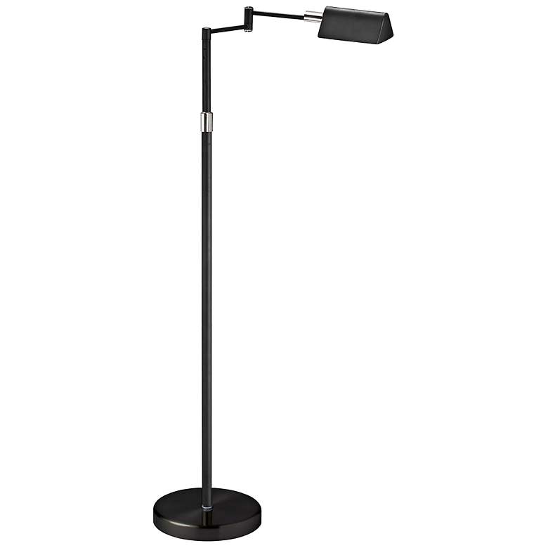 Image 2 Dainolite Gala Adjustable Height Modern LED Black Swing Arm Floor Lamp