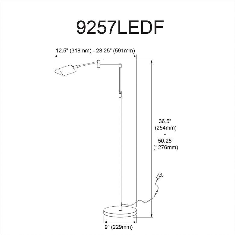 Image 4 Dainolite Gala Adjustable Height Modern LED Black Swing Arm Floor Lamp more views
