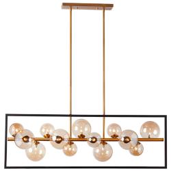 Dainolite Glasgow 42" Matte Black and Bronze 13-Light Linear Pendant