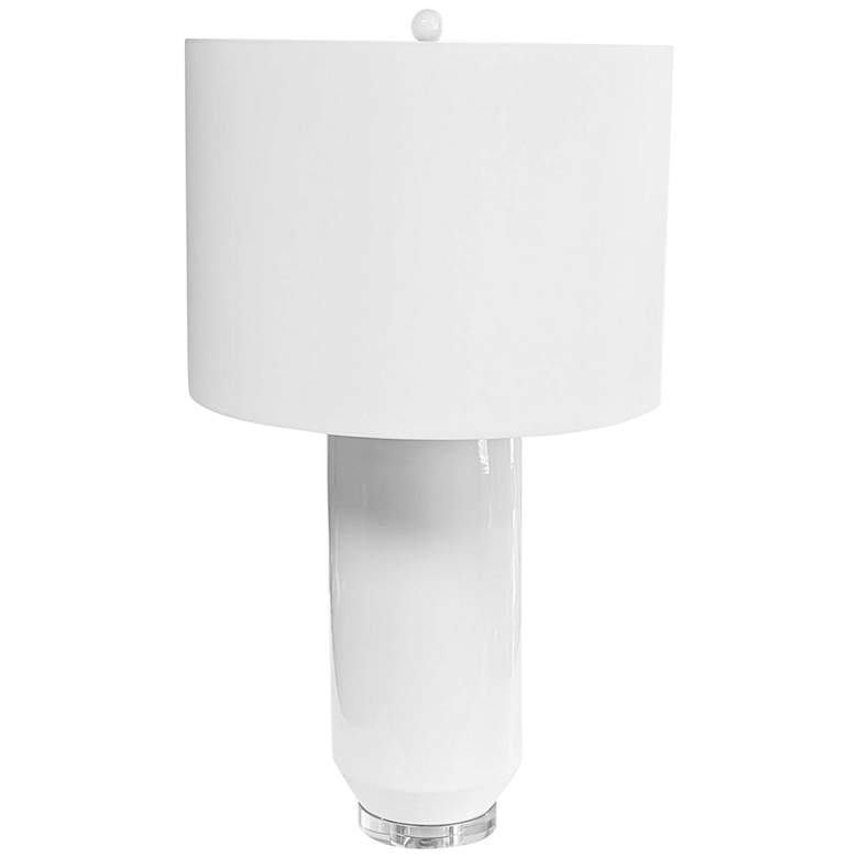 Image 1 Dainolite Goliath 34" High Contemporary Gloss White Ceramic Table Lamp