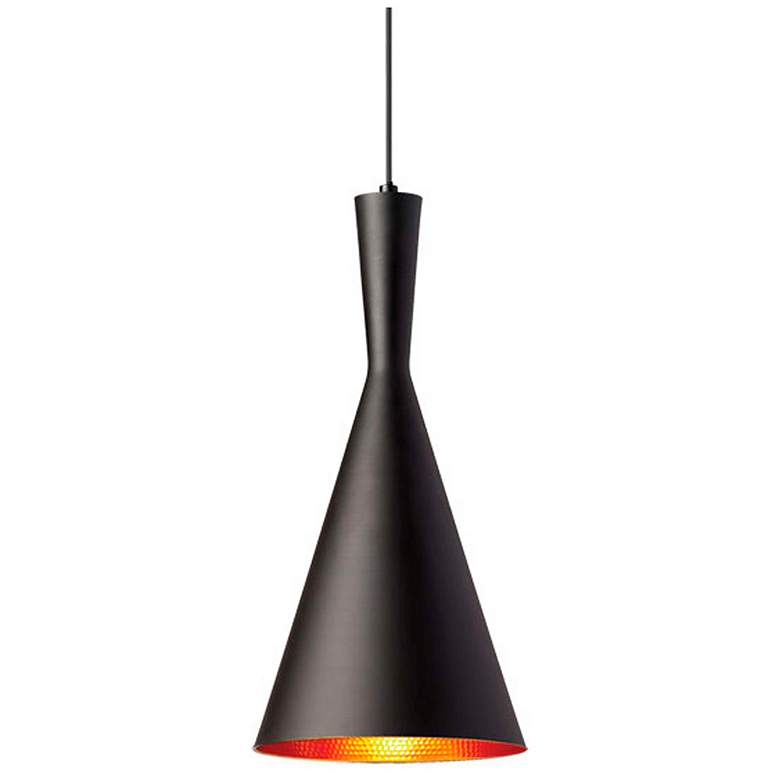 Image 1 Dainolite Helsinki 8" Wide Matte Black Modern Cone Pendant Light