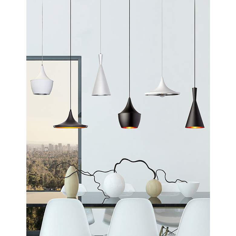 Image 2 Dainolite Helsinki 8" Wide Matte Black Modern Cone Pendant Light more views