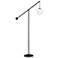 Dainolite Holly 66 3/4 High Modern Matte Black Boom Arm Floor Lamp