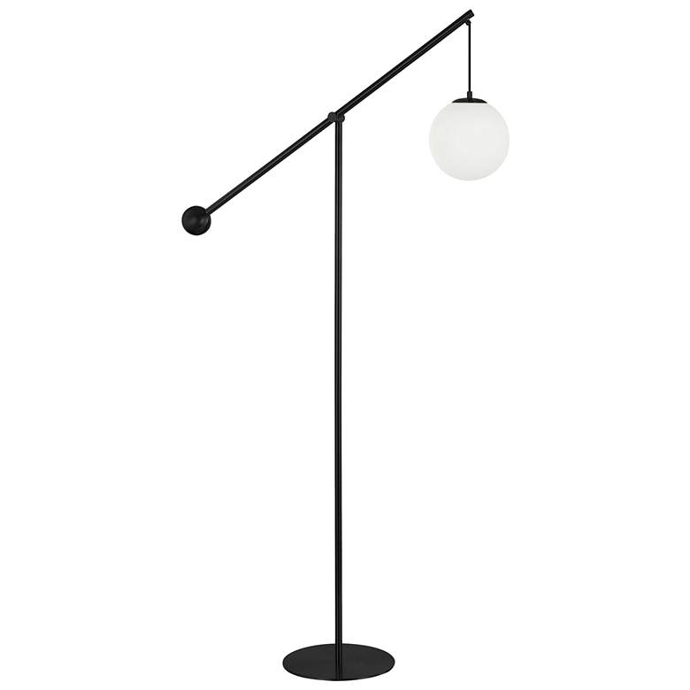 Image 1 Dainolite Holly 66 3/4 High Modern Matte Black Boom Arm Floor Lamp