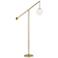 Dainolite Holly 66 3/4" High Modern Aged Brass Boom Arm Floor Lamp
