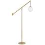 Dainolite Holly 66 3/4" High Modern Aged Brass Boom Arm Floor Lamp