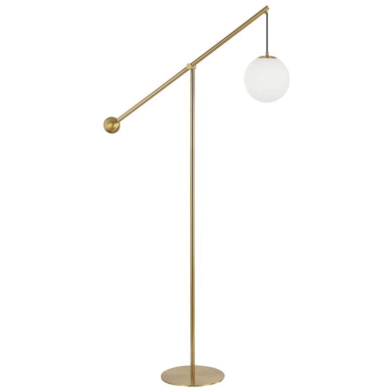 Image 1 Dainolite Holly 66 3/4" High Modern Aged Brass Boom Arm Floor Lamp