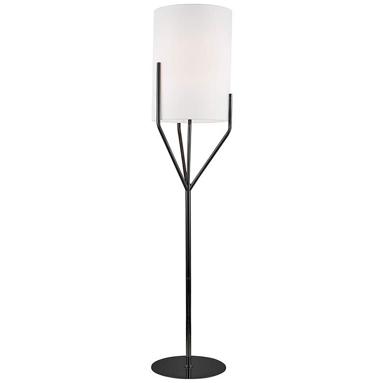 Image 2 Dainolite Khloe 65 inch High Modern White and Matte Black Arm Floor Lamp