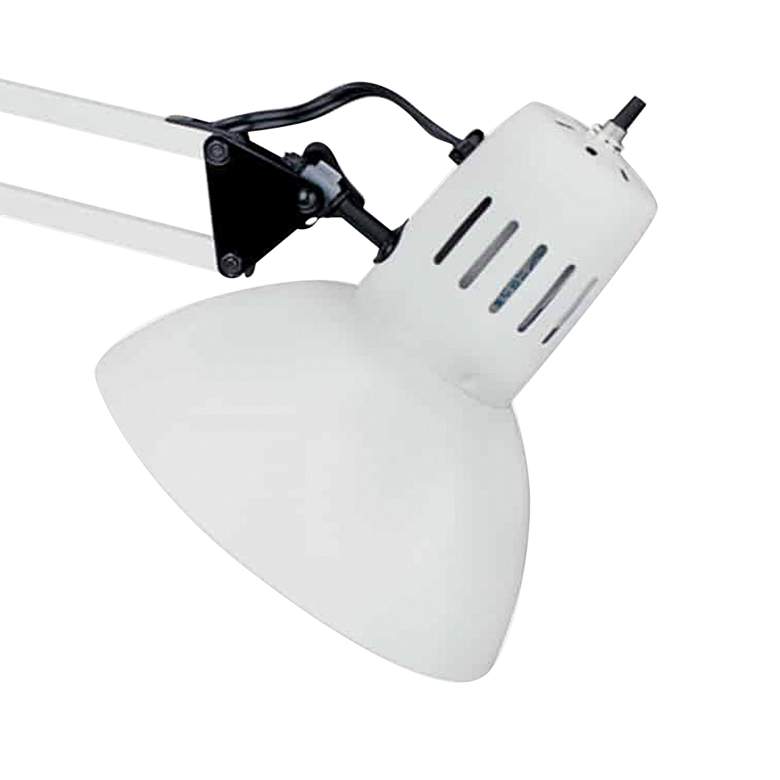 Image 2 Dainolite Lorn Gloss White Metal Adjustable Clamp-On Task Lamp more views