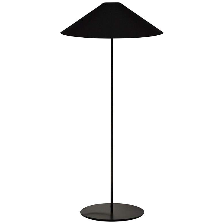 Image 1 Dainolite Maine 61 inch Black Modern Floor Lamp with Black Cone Shade