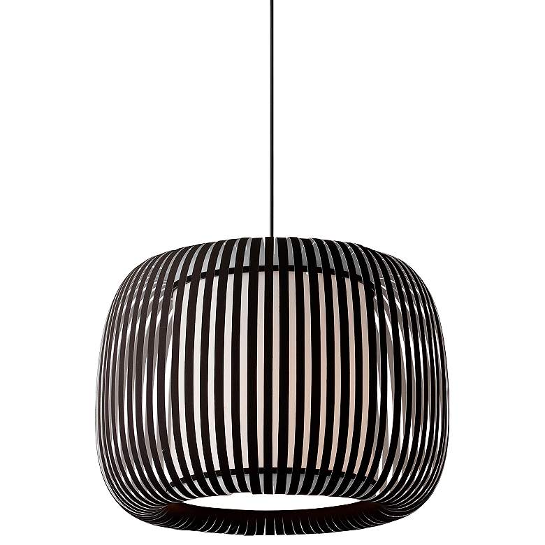 Image 2 Dainolite Mia 18" Wide Painted Black Slit Shade Pendant Light