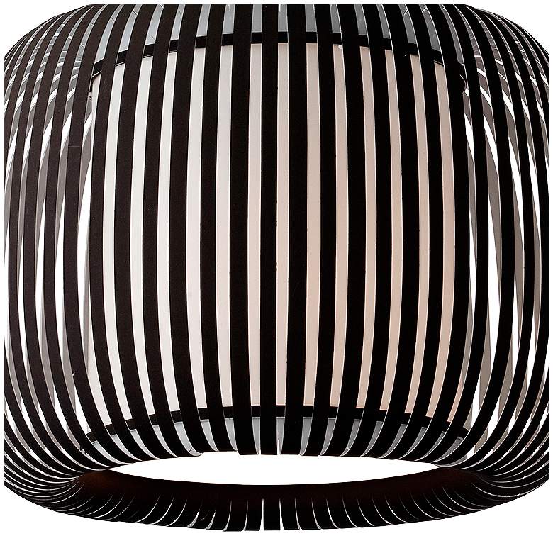Image 3 Dainolite Mia 18" Wide Painted Black Slit Shade Pendant Light more views