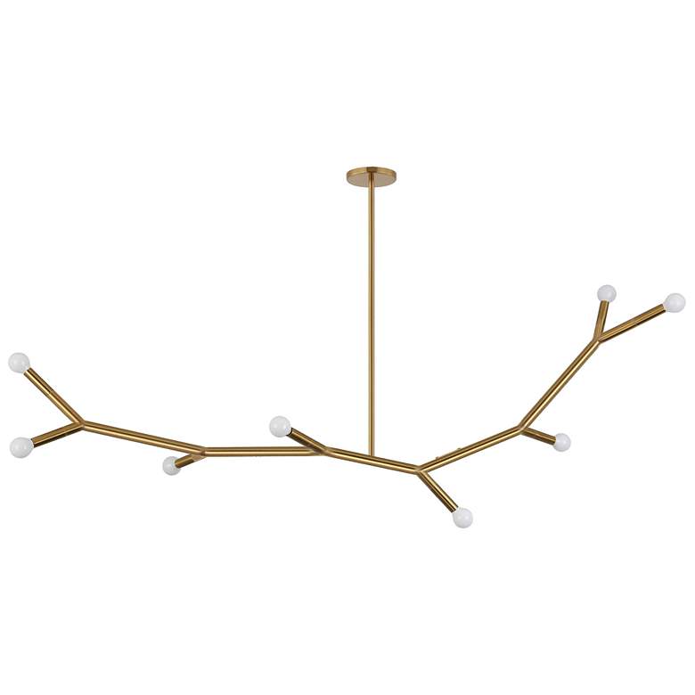 Image 1 Dainolite Morgan 59 3/4" Wide 8-Light Aged Brass Modern Branch Pendant