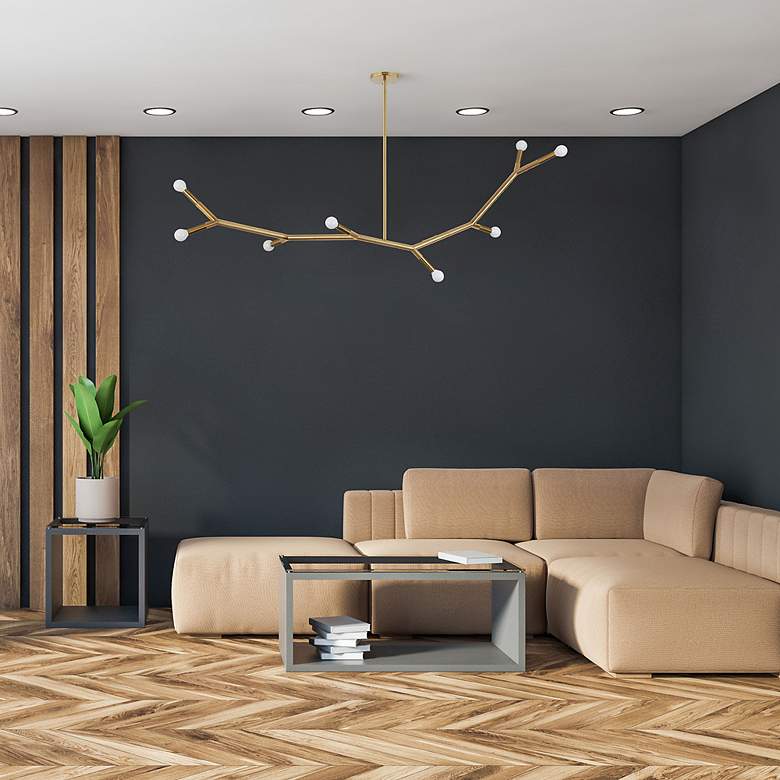 Image 3 Dainolite Morgan 59 3/4" Wide 8-Light Aged Brass Modern Branch Pendant more views