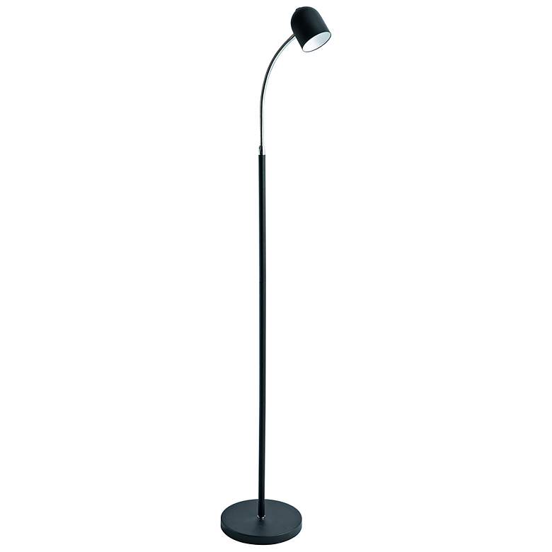 Image 2 Dainolite Noah 53" Black Modern Gooseneck Arm LED Floor Lamp