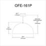 4_Dainolite Ofelia 16" Wide Matte White Modern Dome Pendant Light more views
