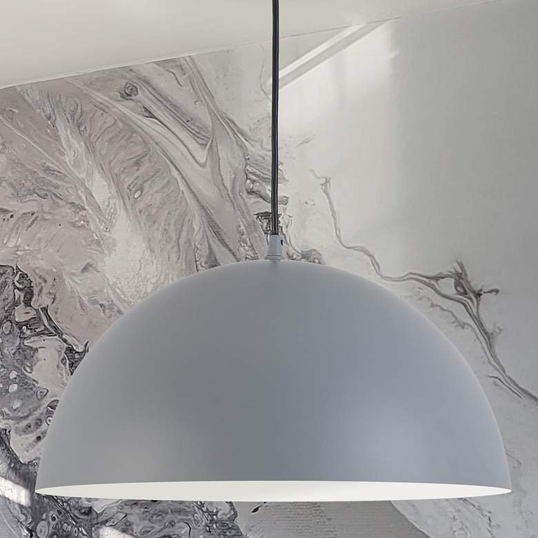 Image 1 Dainolite Ofelia 16" Wide Small Grey Modern Dome Pendant