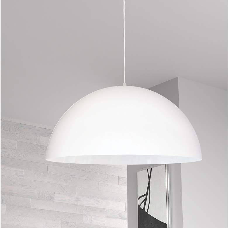 Image 3 Dainolite Ofelia 20" Wide Matte White Modern Dome Pendant more views