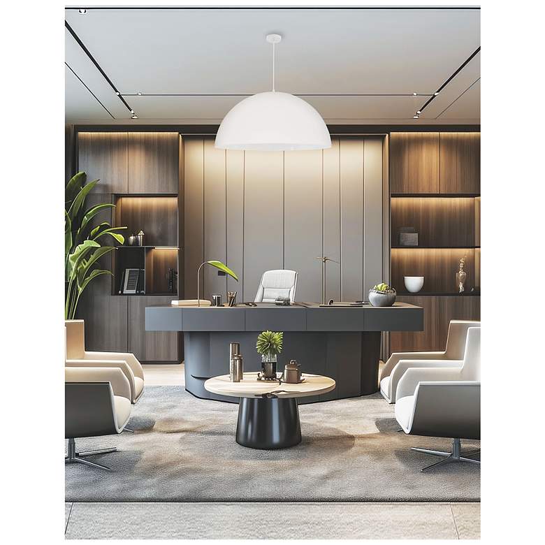 Image 2 Dainolite Ofelia 31 1/2" Wide Matte White Finish Modern Dome Pendant more views