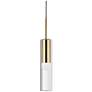 1_Dainolite Palmer 2 3/4" Wide Aged Brass Clear Glass Cylinder Pendant