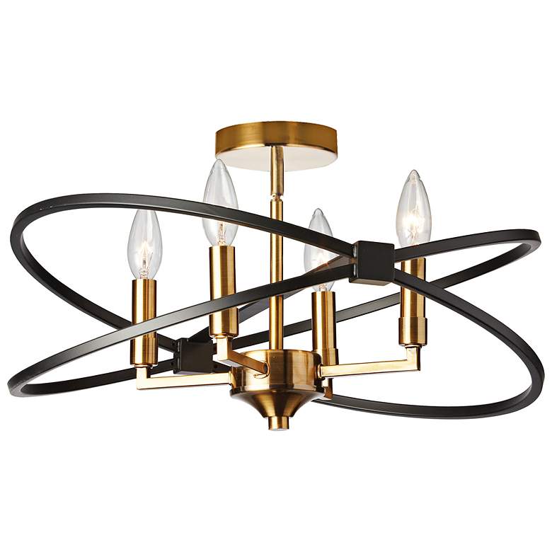 Image 2 Dainolite Paloma 18" Wide Vintage Bronze Ring 4-Light Ceiling Light