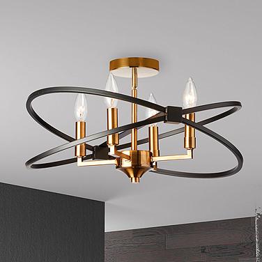 Dainolite Paloma 18" Wide Vintage Bronze Ring 4-Light Ceiling Light