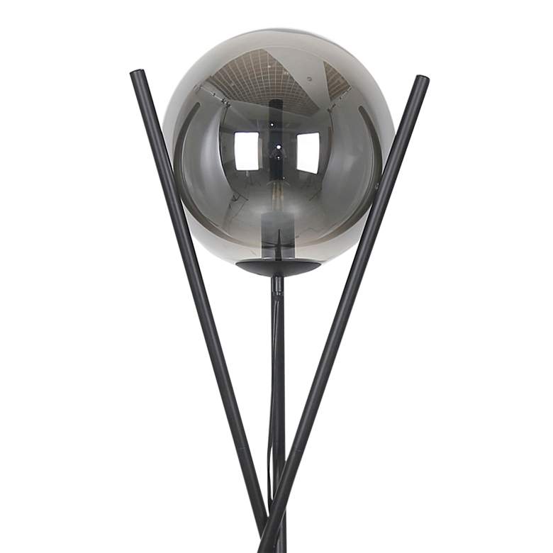 Image 2 Dainolite Pamela 59 3/4 inch Matte Black and Glass Orb Tripod Floor Lamp more views