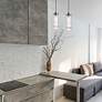 2_Dainolite Pasha 5" Wide Matte Black Clear Frosted Glass Mini Pendant more views