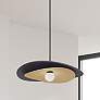 1_Dainolite Paven 20" Wide Matte Black and Aged Brass LED Pendant Light