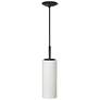 1_Dainolite Paza 4" Wide Matte Black White Cylinder Glass Mini Pendant