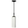 Dainolite Paza 4" Wide Matte Black White Cylinder Glass Mini Pendant