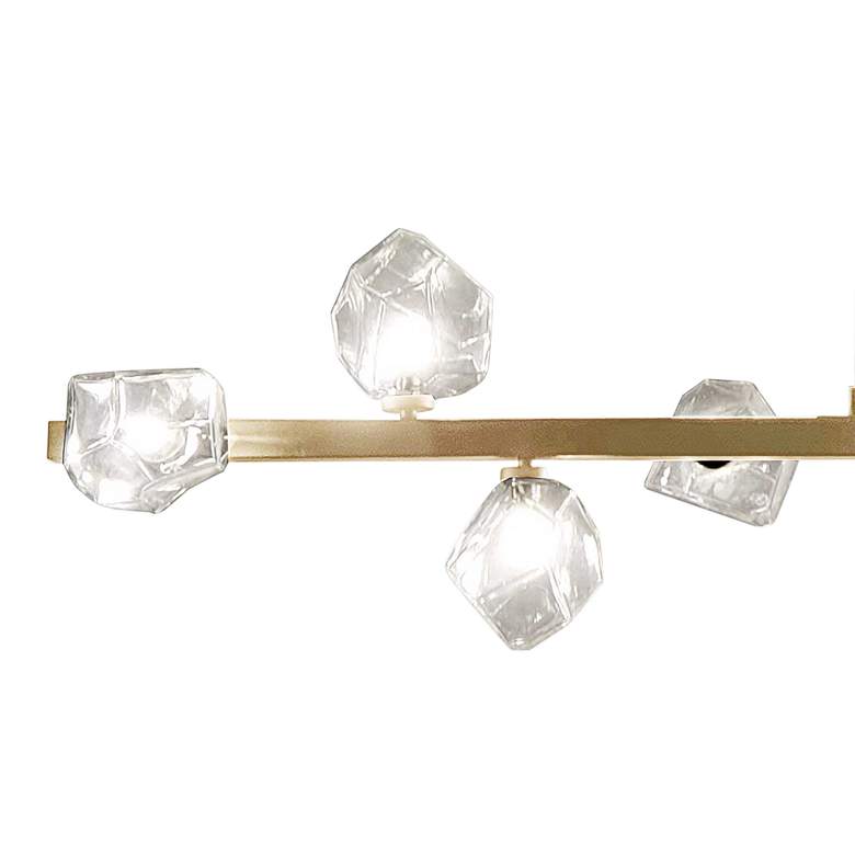 Image 2 Dainolite Pearlene 54" Wide Aged Brass 8-Light Linear Pendant more views