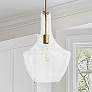 1_Dainolite Petalite 12 1/2" Wide Aged Brass Clear Glass Pendant Light