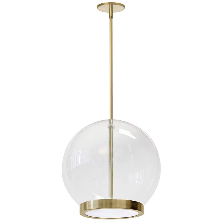 Image 1 Dainolite Picotas 12" Wide Glass Globe Aged Brass Modern LED Pendant