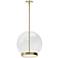 Dainolite Picotas 12" Wide Glass Globe Aged Brass Modern LED Pendant