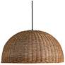 3_Dainolite Pourel 23 3/4" Wide Matte Black and Seagrass Pendant Light