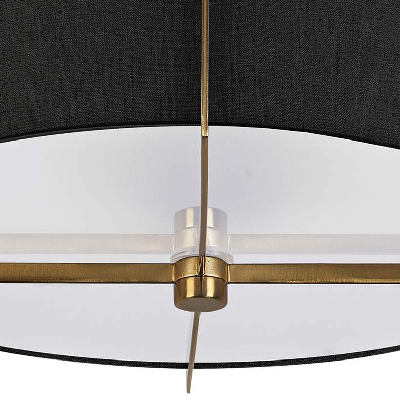 Image 4 Dainolite Preston 15" Wide Aged Brass Black Drum Ceiling Light more views