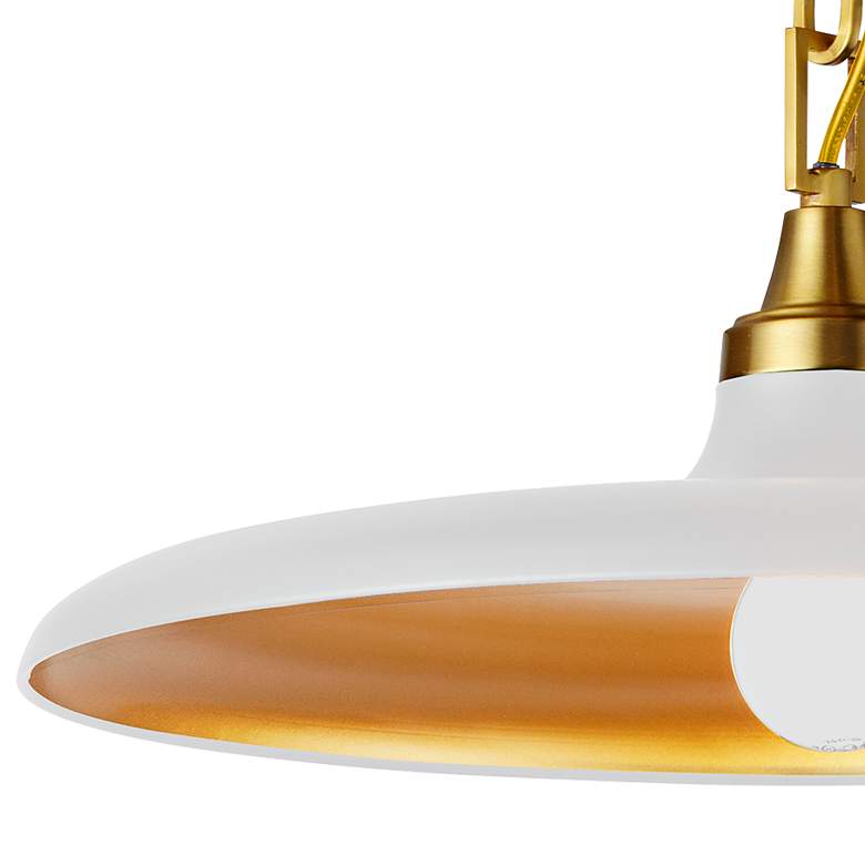 Image 4 Dainolite Quentin 18" Wide Aged Brass and White Modern Dome Pendant more views