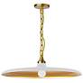 1_Dainolite Quentin 24" Wide Aged Brass Matte White Dish Pendant Light