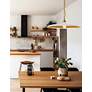 2_Dainolite Quentin 24" Wide Aged Brass Matte White Dish Pendant Light more views