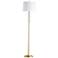 Dainolite Rose 62 1/2" High White Shade Aged Brass Crystal Floor Lamp