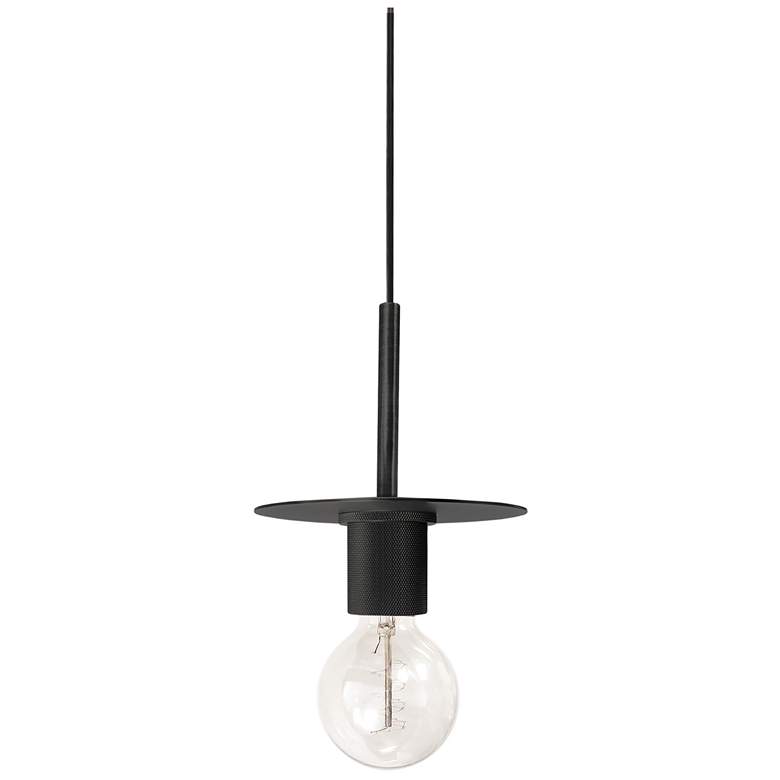 Image 1 Dainolite Roswell 8" Wide Medium Matte Black Pendant