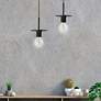 2_Dainolite Roswell 8" Wide Medium Matte Black Pendant more views
