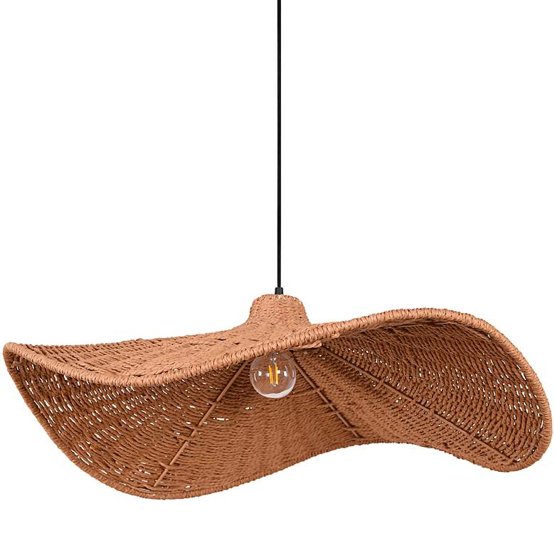 Image 1 Dainolite Selma 40" Wide Modern Organic Natural Wicker Pendant Light