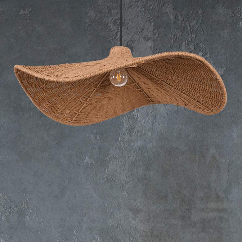 Image 1 Dainolite Selma 40" Wide Modern Organic Natural Wicker Pendant Light