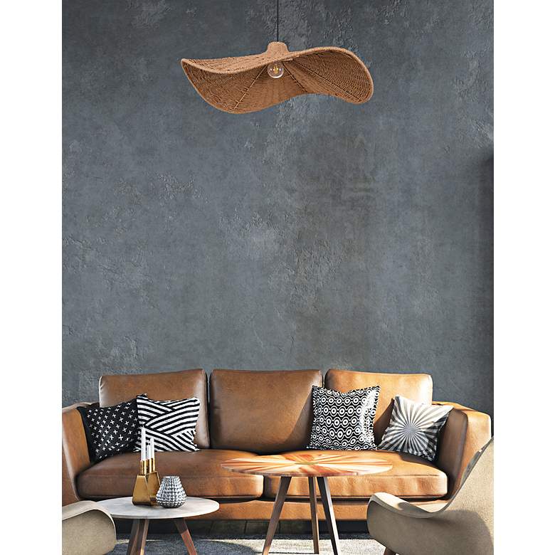 Image 3 Dainolite Selma 40" Wide Modern Organic Natural Wicker Pendant Light more views